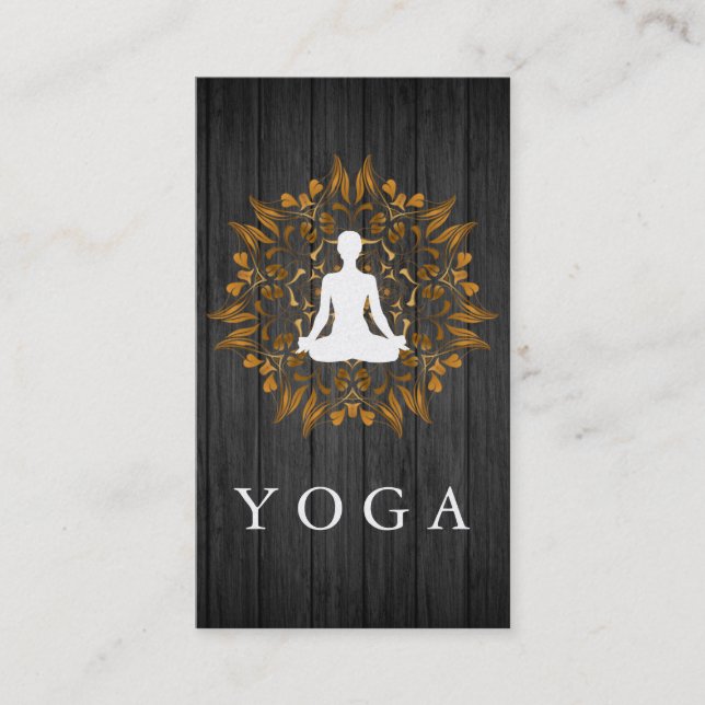 Elegantes Mandala-Logo Yoga Healing Health Visitenkarte (Vorderseite)