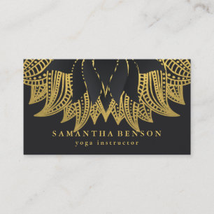Elegantes Mandala-Lotusblumen-Logo Yoga-Trainer Visitenkarte