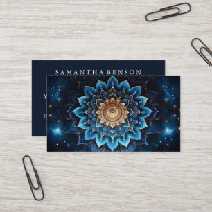 Elegantes Mandala-Lotusblumen-Logo Yoga-Trainer Visitenkarte