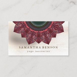 Elegantes Mandala-Lotusblumen-Logo Yoga-Trainer Visitenkarte