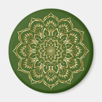 Elegantes Mandala-Muster in Grün und Gold