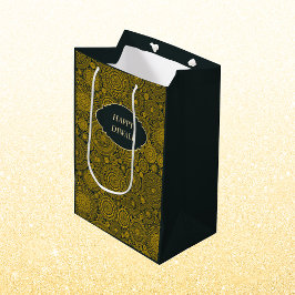 Elegantes Mandala-Muster, maßgeschneidert, Golddiw Mittlere Geschenktüte