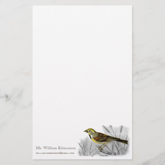 Elegantes männliches gelbes Vogel Audubon Briefpapier (Vorderseite)