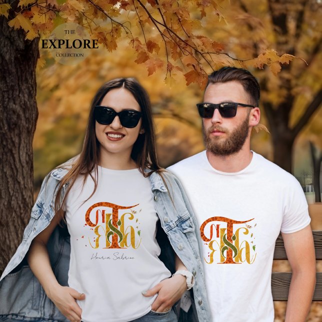 Elegantes Manuskript Dank Herbstlaub T-Shirt (Von Creator hochgeladen)