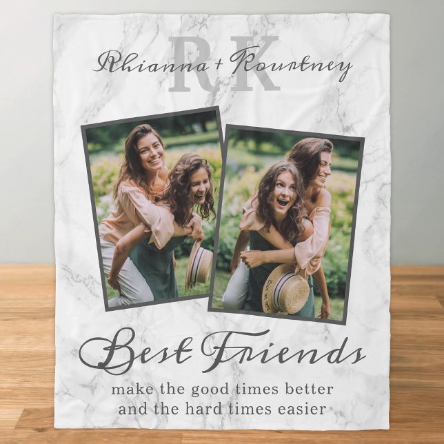 Elegantes Marble Best Friends Foto Fleece Blanket (Von Creator hochgeladen)