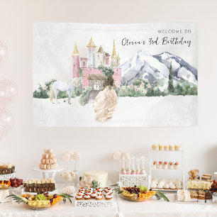 Elegantes Märchen   Prinzessinnen-Geburtstagsbegrü Banner