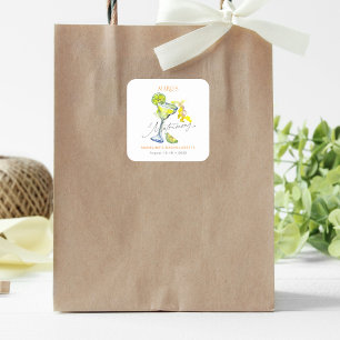 Elegantes Margs & Matrimony-Junggesellinnen-Wochen Quadratischer Aufkleber