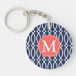 Elegantes Marine-Blau-modernes Gitter mit Schlüsselanhänger