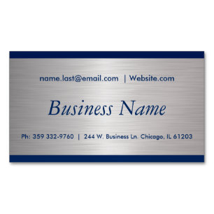 Elegantes Marine-Blau und Bürsten-silberner Stahl Magnetische Visitenkarte