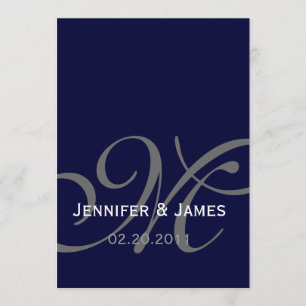 Elegantes Marine-Monogramm nennt Einladung