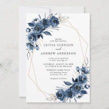 Elegantes Marineblau Silber Geometrisch Florales H