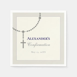 Elegantes marineblaues Rosenkranz-Konfirmations- Serviette