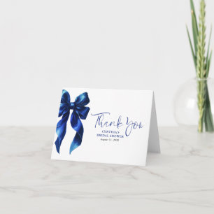 Elegantes Marineblaues Schleifen-Dankeschön zur Br Dankeskarte