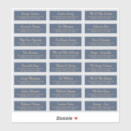 Elegantes Marineboldgold, individuelle Gästeschrif Aufkleber