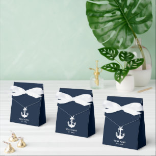 Elegantes maritimes Anker in Navyblau Geschenkschachtel