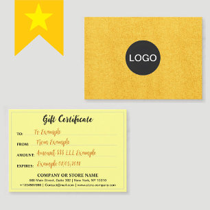 Elegantes Markenlogo, Luxus-Gutschein aus Gold