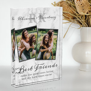 Elegantes Marmor-Foto der besten Freundinnen Fotoblock