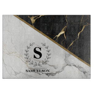 Elegantes Marmor-Monogramm-Schneidbrett Schneidebrett