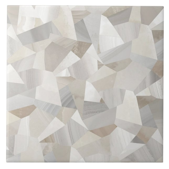 Elegantes Marmor-Polygon-Mosaikmuster Fliese (Vorderseite)