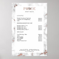 Elegantes Marmor-Preisliste-Poster