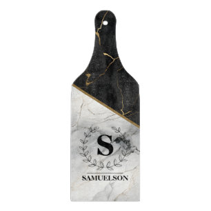 Elegantes Marmor-Schneidbrett mit Monogramm Schneidebrett