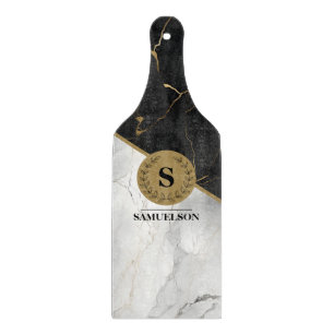 Elegantes Marmor-Schneidbrett mit Monogramm Schneidebrett