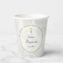 elegantes Marmor Taufe Papiertasse