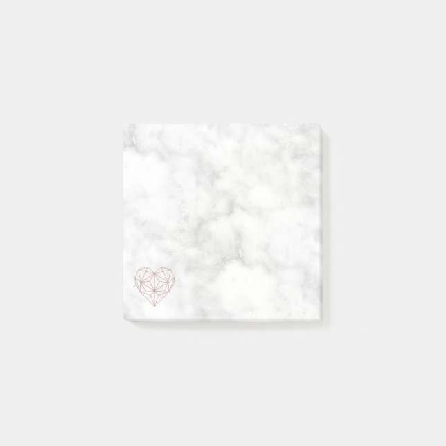 Elegantes Marmor und Rose Goldenes Foil Geometrisc Post-it Klebezettel (Vorderseite)