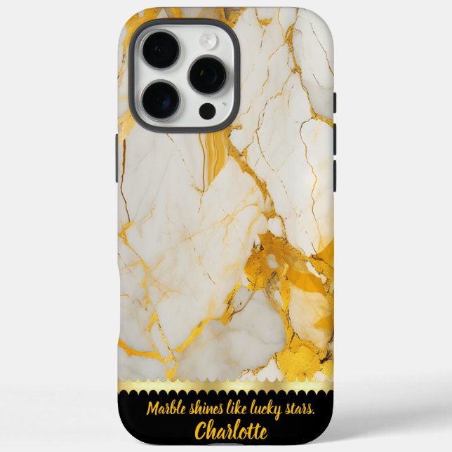 Elegantes Marmordesign mit goldenen Adern und Wirb Case-Mate iPhone Hülle (Rückseite)