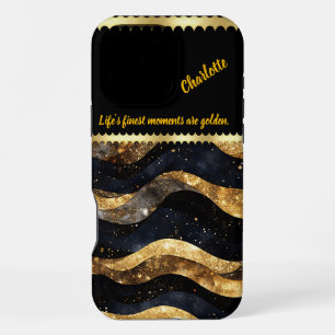 Elegantes Marmordesign mit goldenen Tönen iPhone 16 Pro Max Hülle