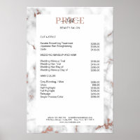 Elegantes Marmorpreisliste Poster