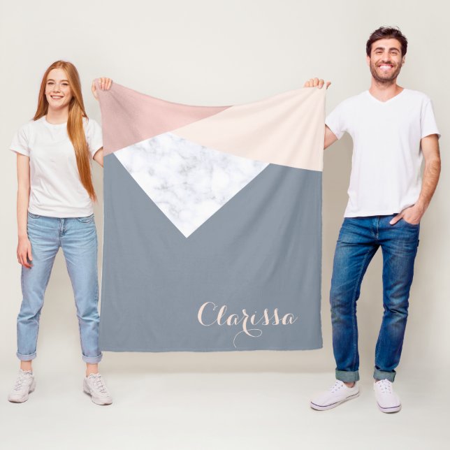 elegantes MarmorRosengoldgraues beige Fleecedecke (Beispiel)