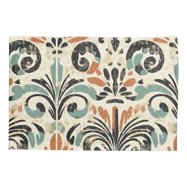 Elegantes marokkanisches Fliesenmuster Kissenbezug (Rückseite-Links)