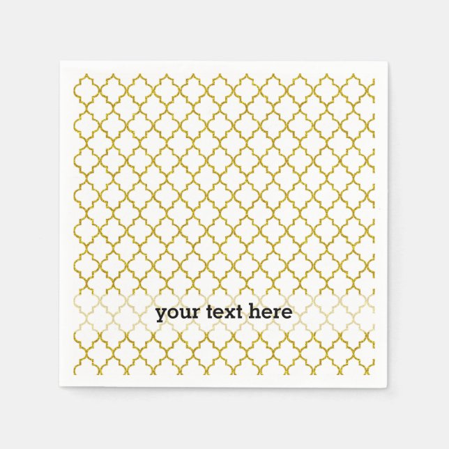 Elegantes marokkanisches Muster aus Gold Serviette (Vorderseite)
