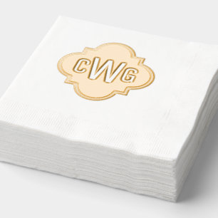 Elegantes marokkanisches Quatrefolien 3 Erste Mono Servietten Mit Folie