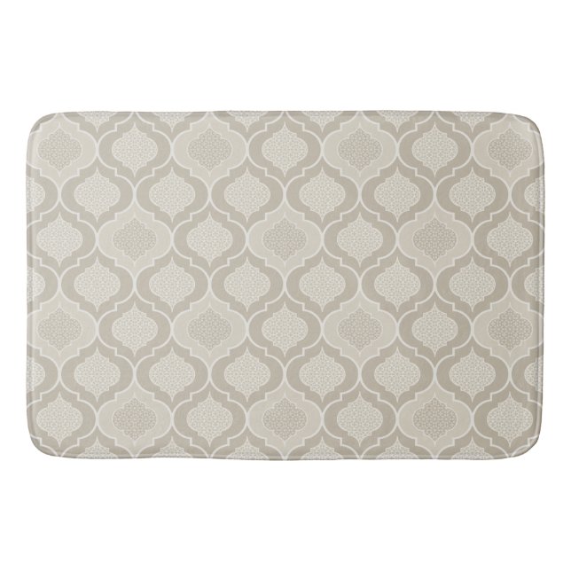 Elegantes marokkanisches Trellis-Muster in neutral Badematte (Vorderseite)