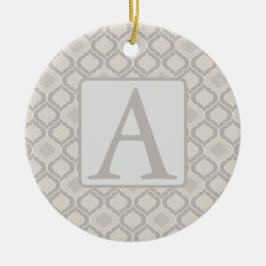 Elegantes marokkanisches Trellis-Muster in neutral Keramik Ornament