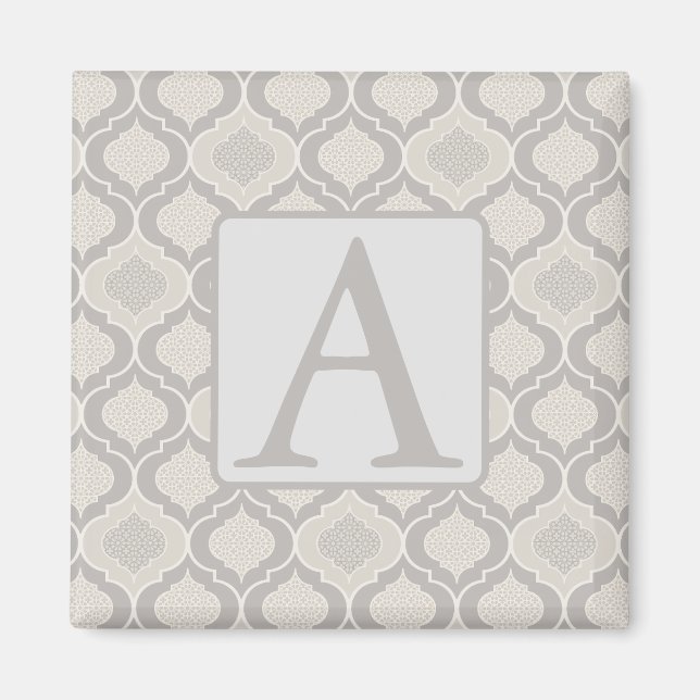 Elegantes marokkanisches Trellis-Muster in neutral Magnet (Vorne)