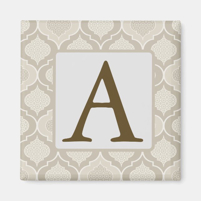 Elegantes marokkanisches Trellis-Muster in neutral Magnet (Vorne)