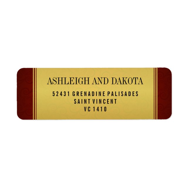 Elegantes Maroon Wedding Collection & Gold Overlay (Vorne)