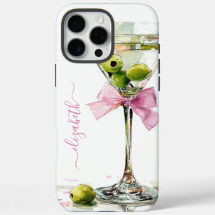 Elegantes Martini-Monogramm iPhone 16 Pro Max Hülle