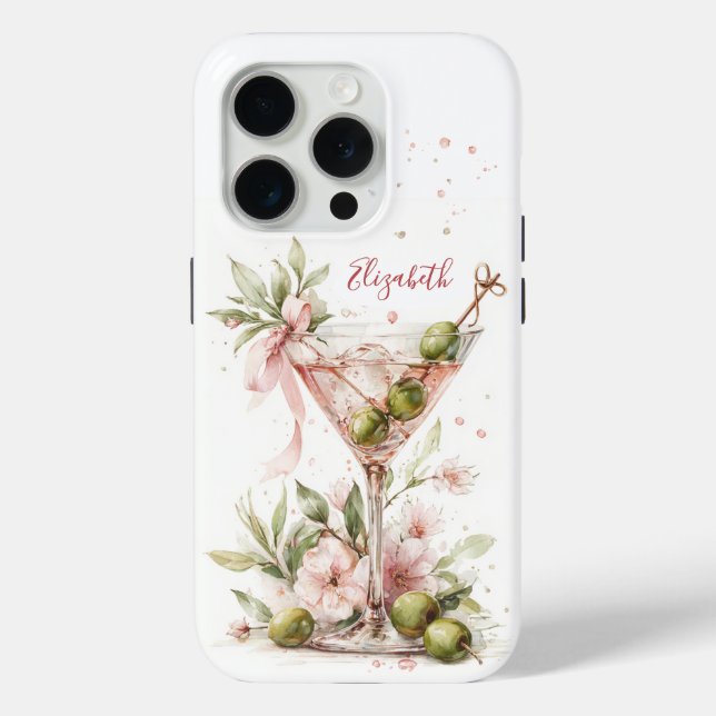 Elegantes Martini-Monogramm Case-Mate iPhone Hülle (Rückseite)