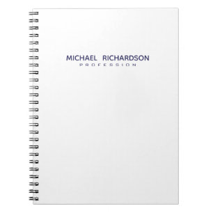 Elegantes Masculine White Blue Personalisiertes No Notizblock