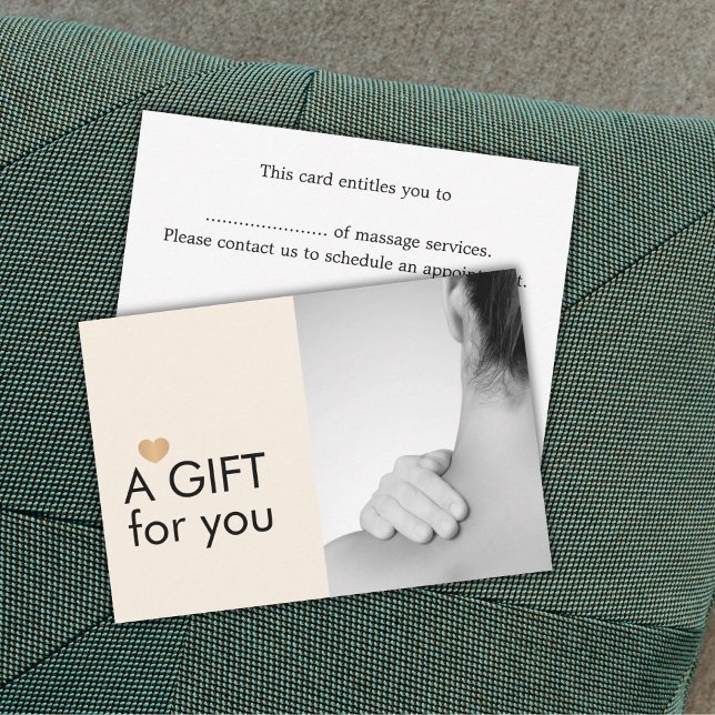 Elegantes Massage Therapist Foto Pastel Gold Herz (Von Creator hochgeladen)