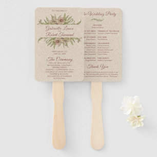 Elegantes Mauve Floral & Greenery Hochzeitsprogram Fächer