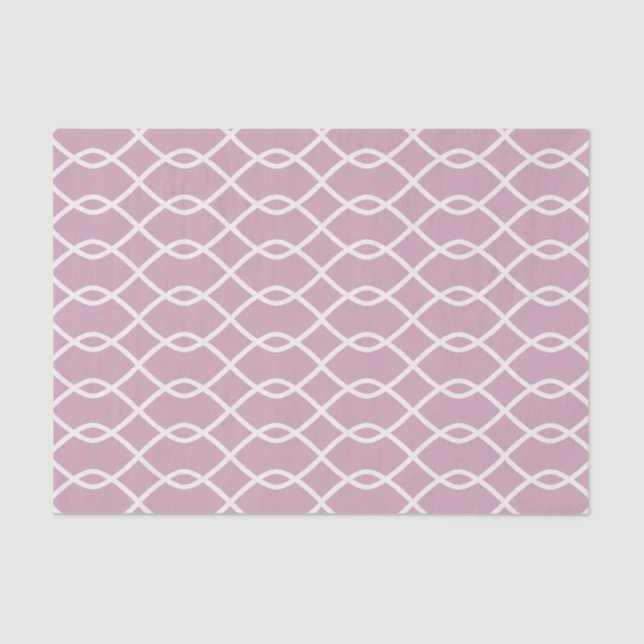 Elegantes Mauve Wave Muster Seidenpapier (Vorderseite)