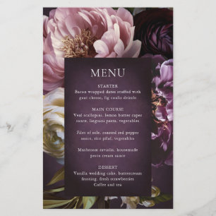 Elegantes maximalistisches lila Blumen-Hochzeitsme Flyer