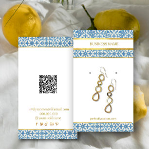 Elegantes, mediterranes Blue Earing Display Visitenkarte
