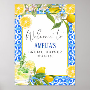 Elegantes mediterranes Brautparty Willkommen Poster
