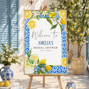 Elegantes mediterranes Brautparty Willkommen Poster